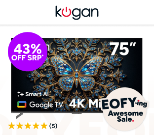 Kogan 75" Mini-LED QLED 4K 144Hz Smart AI Google TV Product Image