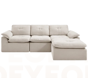 Brosa Castello 4 Seater Compressed Sofa with Ottoman (Beige) Product Image