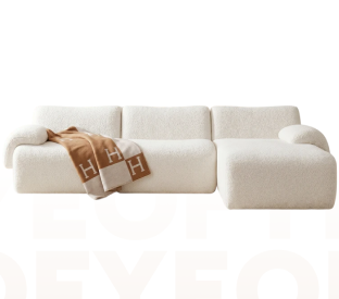 Brosa Grace 4 Seater Compressed Sofa with Chaise (White) Product Image