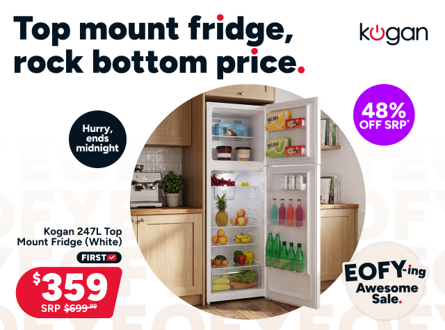 Kogan 247L Top Mount Fridge (White)