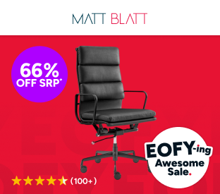 Matt Blatt Eames Replica High Back Soft Pad Leather Office Chair (Black/Black) Product Image
