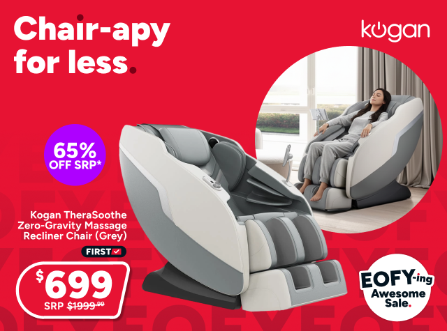 Kogan TheraSoothe Zero-Gravity Massage Recliner Chair (Grey)