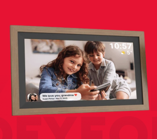 Kogan 15.6" Frameo App Wi-Fi Digital Photo Frame (32GB, Brown) Product Image