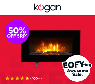 Kogan SmarterHome™ 2000W Electric Fireplace Heater with Log Effect Product Image