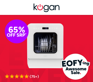 Kogan Portable Benchtop Dishwasher (3 Place, White) Product Image