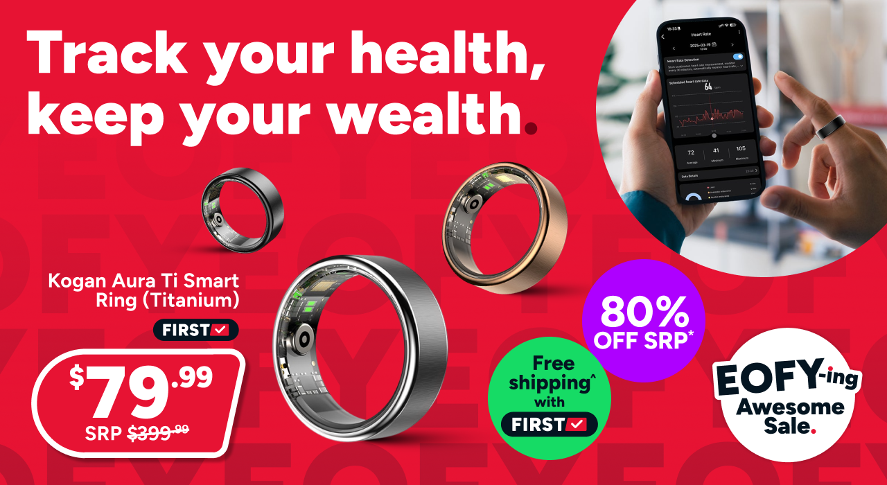 Kogan Aura Ti Smart Ring (Titanium)