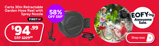 Certa 30m Retractable Garden Hose Reel with Spray Nozzle