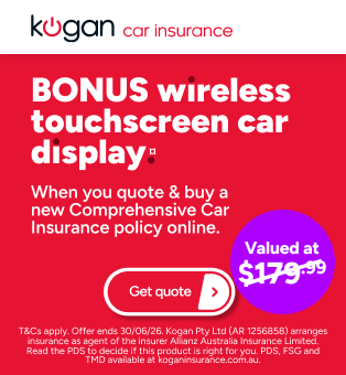 Kogan Car Insurance EOFY - BONUS wireless touchscreen car display ¤
