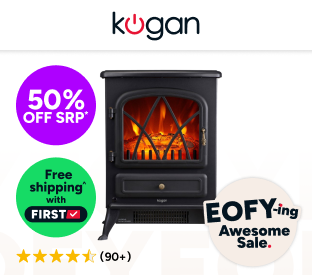 Kogan SmarterHome™ 1800W Portable Electric Fireplace Heater Product Image