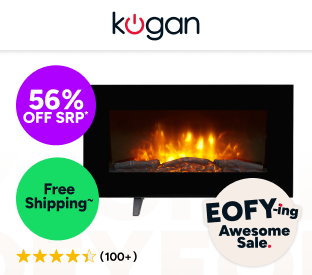 Kogan SmarterHome™ 2000W Electric Fireplace Heater with Log Effect Product Image