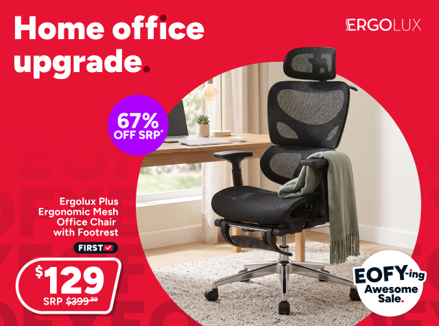 Ergolux Plus Ergonomic Mesh Office Chair with Footrest