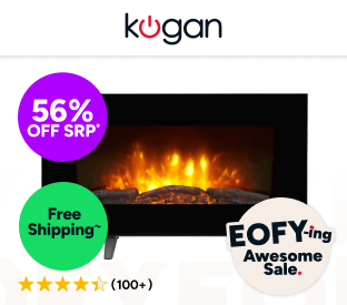 Kogan SmarterHome™ 2000W Electric Fireplace Heater with Log Effect Product Image