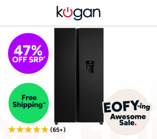 Kogan 592L Side by Side Fridge with Water Dispenser (Black Stainless Steel) Product Image