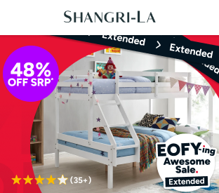 Shangri-La Pasadena Single Over Double Bunk Bed (White) Product Image