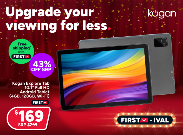 Kogan Explore Tab 10.1" Full HD Android Tablet (4GB, 128GB, Wi-Fi)