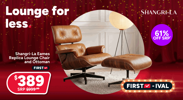Shangri-La Eames Replica Lounge Chair and Ottoman