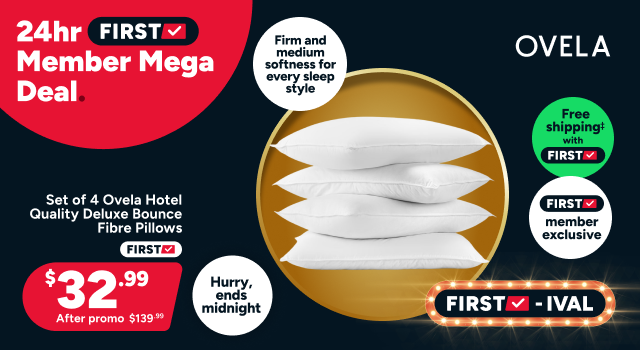 Set of 4 Ovela Hotel Quality Deluxe Bounce Fibre Pillows