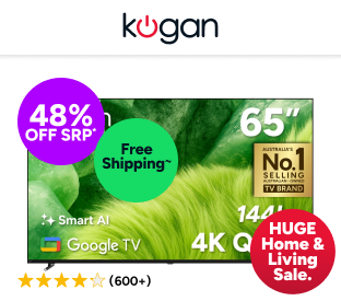 Kogan 65" QLED 4K 144Hz Smart AI Google TV Product Image
