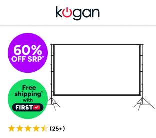 Kogan 100'' Double Tripod Projector Screen with Stand Product Image