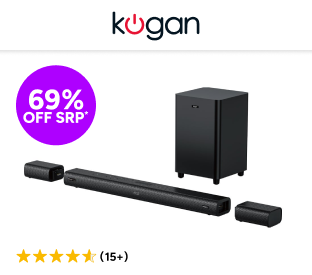 Kogan 7.1.4 Channel Dolby Atmos Soundbar with Detachable Surround Speakers Product Image