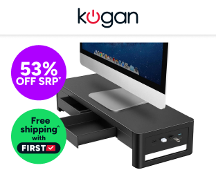 Kogan Modern Monitor & Laptop Stand with 4 Port USB Hub Product Image