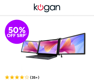 Kogan XPRESSO 13.3" Full HD Pro Dual Screen Tri-Fold Portable Monitor for 14” - 17” Laptops (1920 x 1080) Product Image
