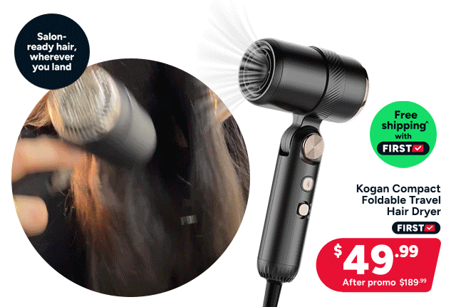Kogan Compact Foldable Travel Hair Dryer