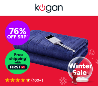 Kogan Washable Electric Heated Throw Blanket (Navy, 160 x 130cm) Product Image