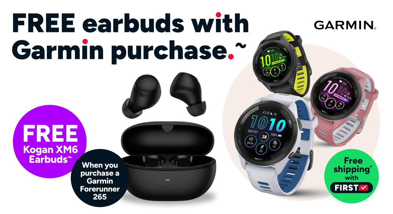 Free Kogan XM6 Earbuds when you purchase a Garmin Forerunner 265