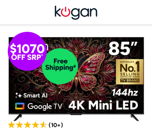 Kogan 85" Mini-LED QLED 4K 144Hz Smart AI Google TV Product Image