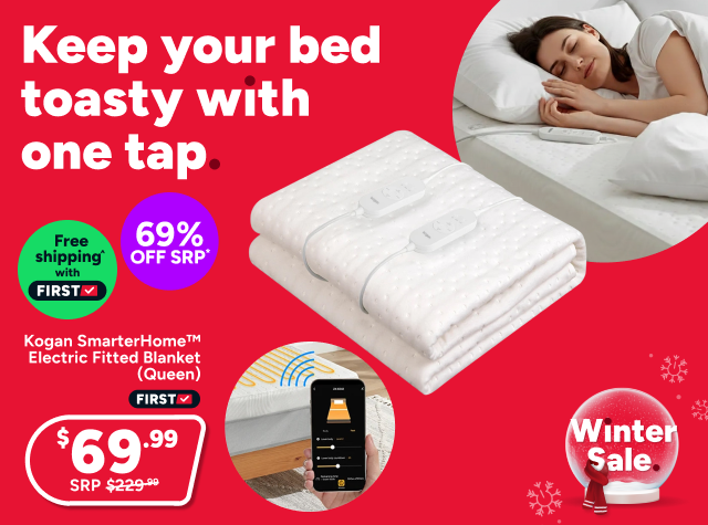 Kogan SmarterHome™ Electric Fitted Blanket (Queen)