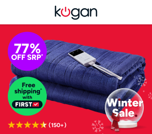 Kogan Washable Electric Heated Throw Blanket (Navy, 200 x 180cm) Product Image