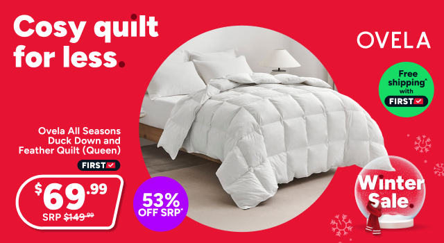 Ovela All Seasons Duck Down and Feather Quilt (Queen)