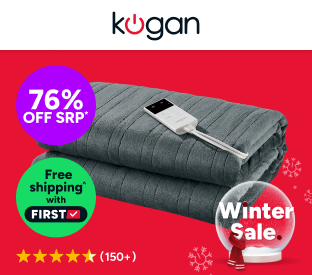 Kogan Washable Electric Heated Throw Blanket (Charcoal, 160 x 130cm) Product Image