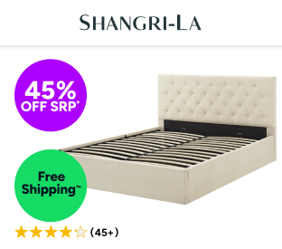 Shangri-La Newport Gas Lift Bed Frame (Natural Beige, Queen) Product Image