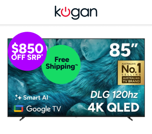 Kogan 85" QLED 4K Smart AI Google TV Product Image