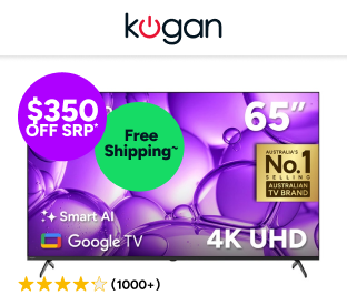 Kogan 65" LED 4K Smart AI Google TV Product Image