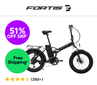 Fortis Shimano 7-Speed 20" Fat Tyre Foldable Electric Bike Product Image