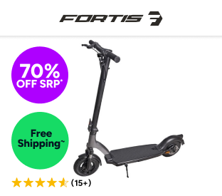 Fortis 36V 10Ah Foldable Commuter Electric Scooter Product Image