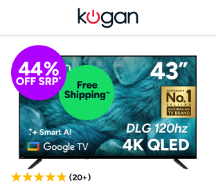 Kogan 43" QLED 4K Smart AI Google TV Product Image