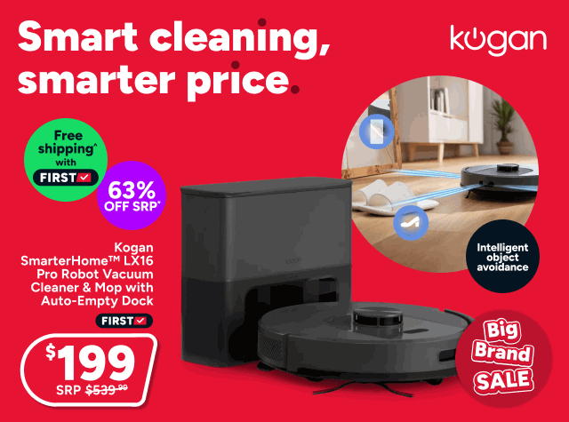 Kogan SmarterHome™ LX16 Pro Robot Vacuum Cleaner and Mop with Auto-Empty Dock 
