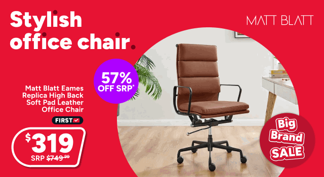 Matt Blatt Eames Replica High Back Soft Pad Leather Office Chair