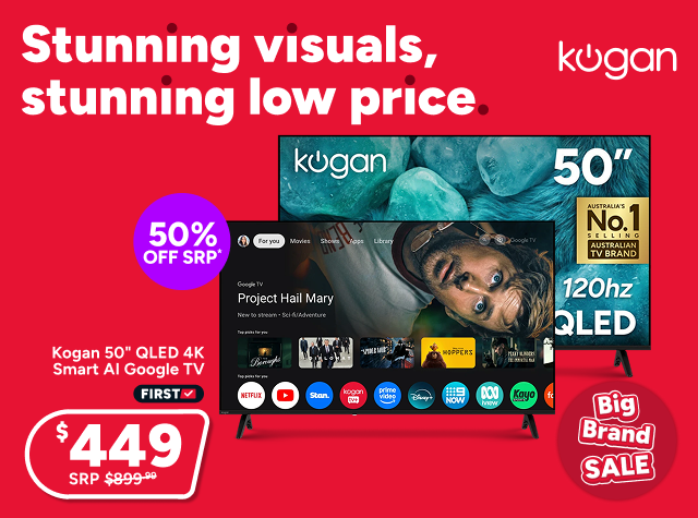 Kogan 50" QLED 4K Smart AI Google TV