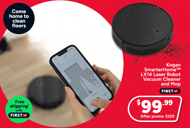 Kogan SmarterHome™ LX14 Laser Robot Vacuum Cleaner and Mop