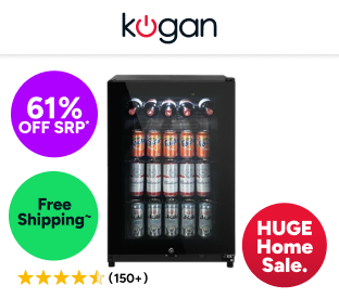Kogan 131L Glass Door Bar Fridge Product Image