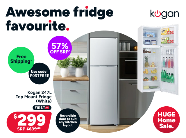 Kogan 247L Top Mount Fridge (White)