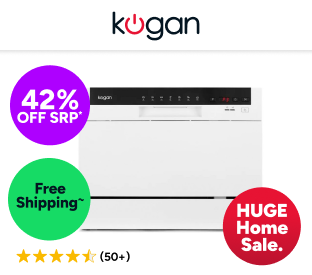 Kogan Benchtop Dishwasher (6 Place, White) Product Image