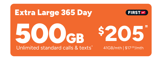 Kogan Mobile - 500GB for $205 =