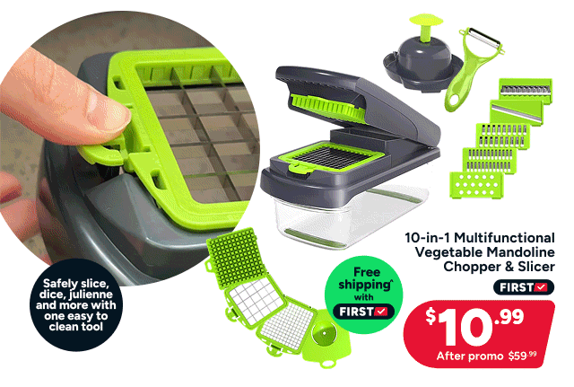 10-in-1 Multifunctional Vegetable Mandoline Chopper & Slicer