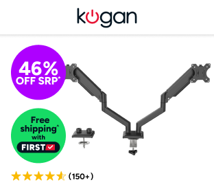 Kogan Full Motion Gas Spring Dual Monitor Arm for 17" - 32" Monitors Product Image